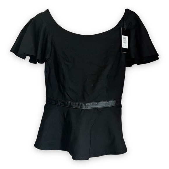 NEW Diesel T Sonai Womens Tank Top Black Ruffle Sleeves Size XS - Picture 2 of 10